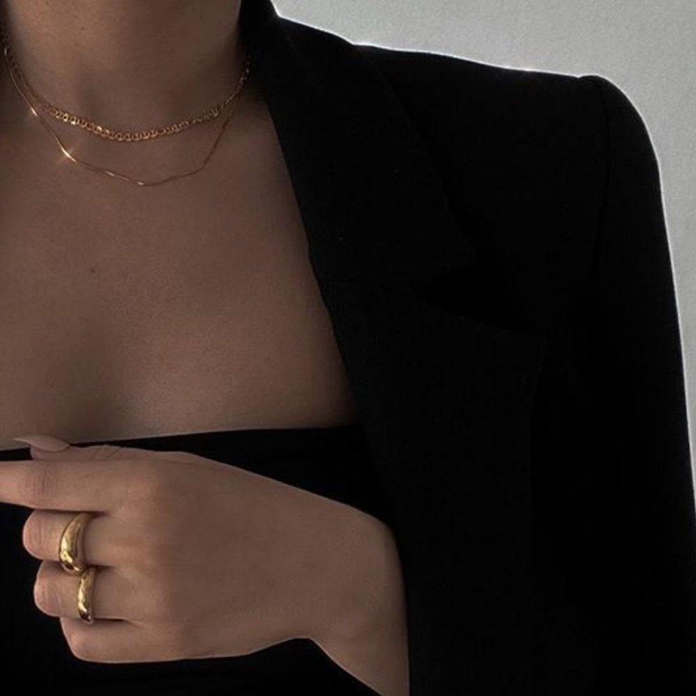 NEW 18K Gold Plated 16''  Snake Chain Necklace - Picture 4 of 5